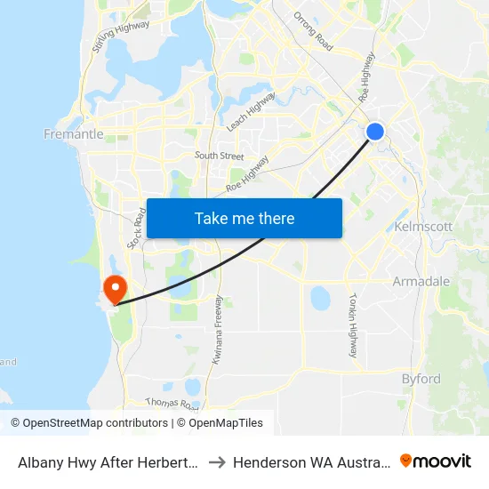Albany Hwy After Herbert St to Henderson WA Australia map