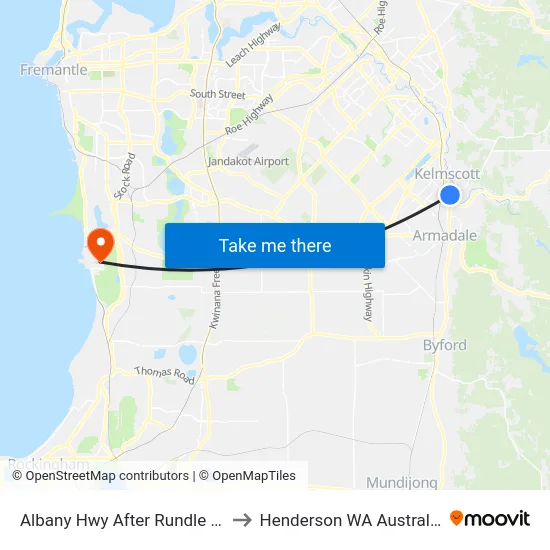 Albany Hwy After Rundle St to Henderson WA Australia map