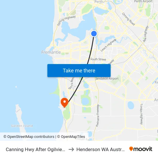 Canning Hwy After Ogilvie Rd to Henderson WA Australia map