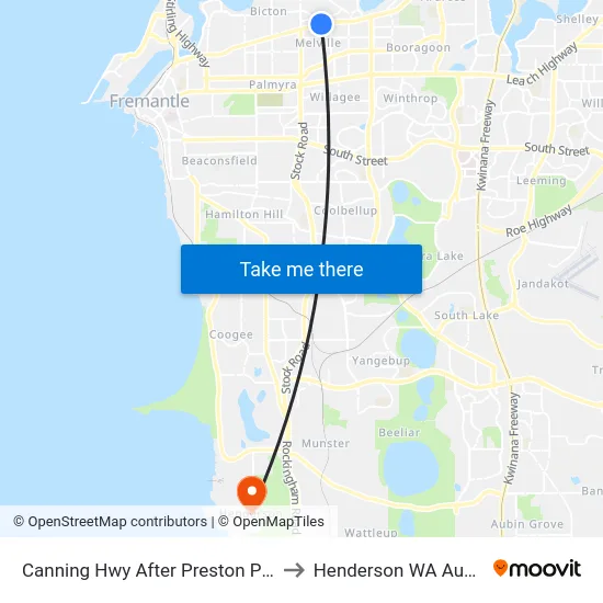 Canning Hwy After Preston Point Rd to Henderson WA Australia map