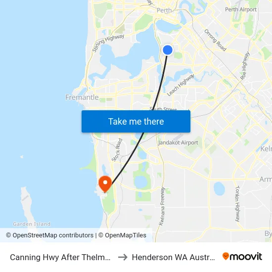 Canning Hwy After Thelma St to Henderson WA Australia map