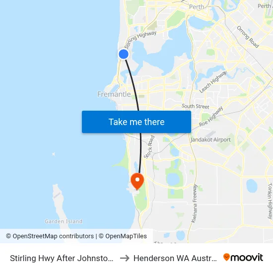 Stirling Hwy After Johnston St to Henderson WA Australia map