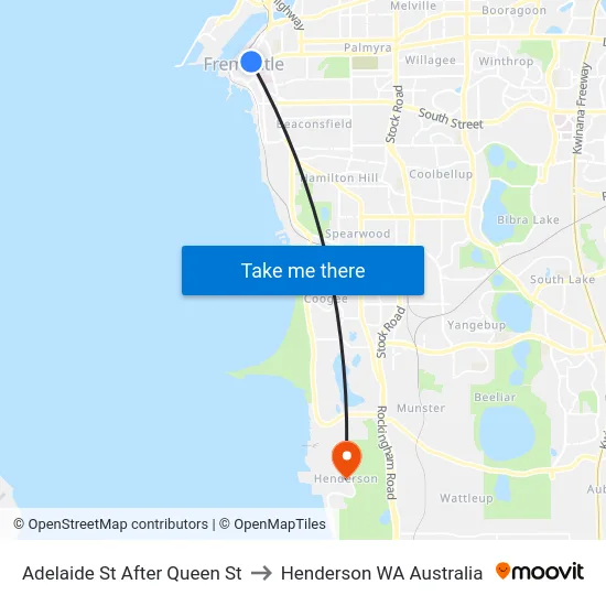 Adelaide St After Queen St to Henderson WA Australia map
