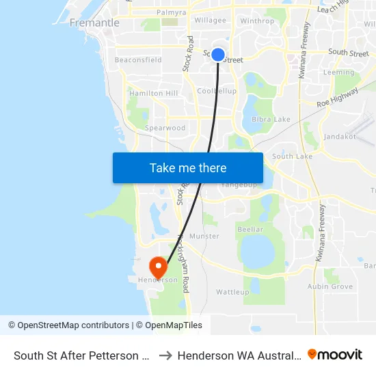 South St After Petterson Av to Henderson WA Australia map