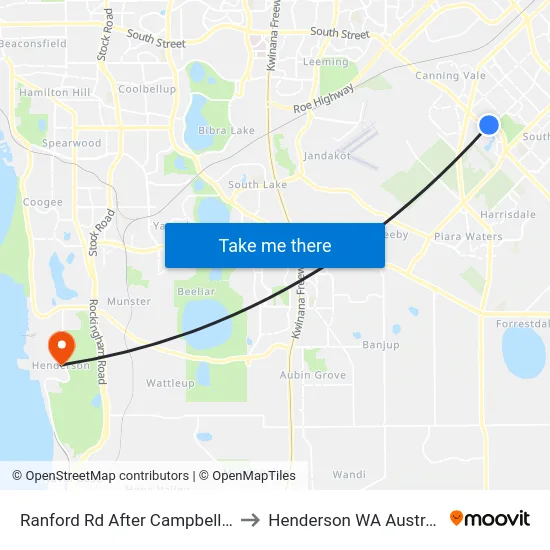 Ranford Rd After Campbell Rd to Henderson WA Australia map