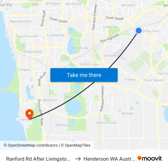 Ranford Rd After Livingstone Dr to Henderson WA Australia map