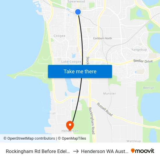 Rockingham Rd Before Edeline St to Henderson WA Australia map