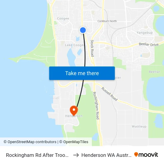Rockingham Rd After Troode St to Henderson WA Australia map