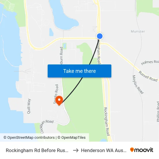 Rockingham Rd Before Russell Rd to Henderson WA Australia map
