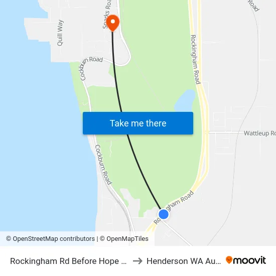 Rockingham Rd Before Hope Valley Rd to Henderson WA Australia map