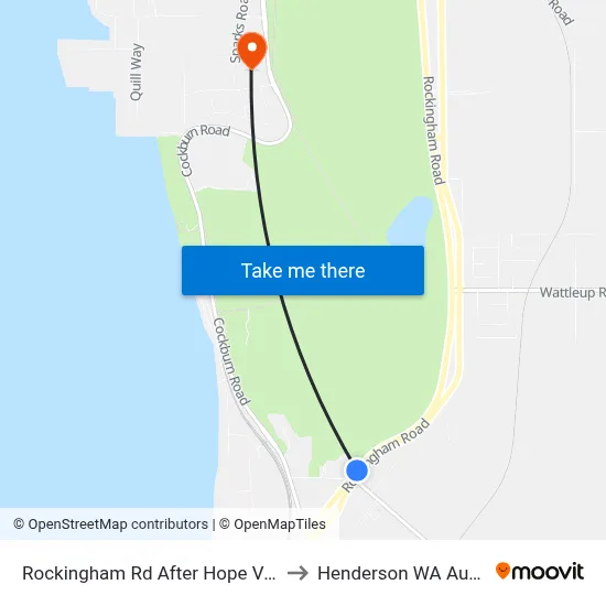 Rockingham Rd After Hope Valley Rd to Henderson WA Australia map