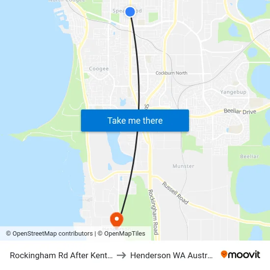 Rockingham Rd After Kent St to Henderson WA Australia map