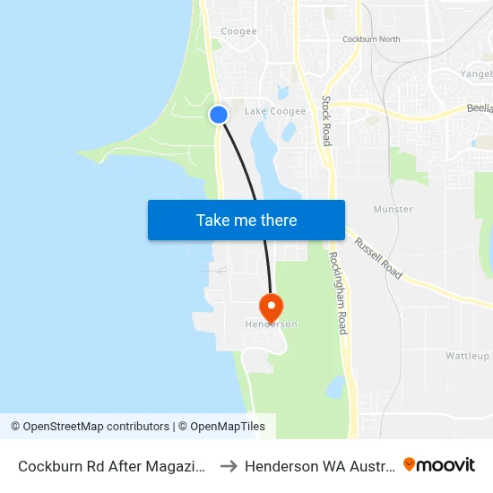 Cockburn Rd After Magazine Ct to Henderson WA Australia map