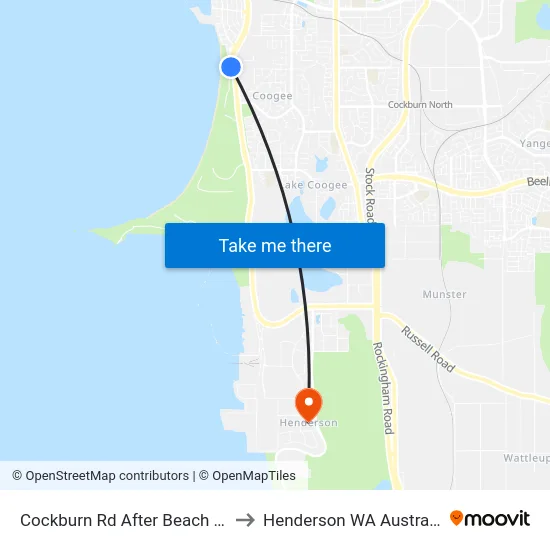 Cockburn Rd After Beach Rd to Henderson WA Australia map