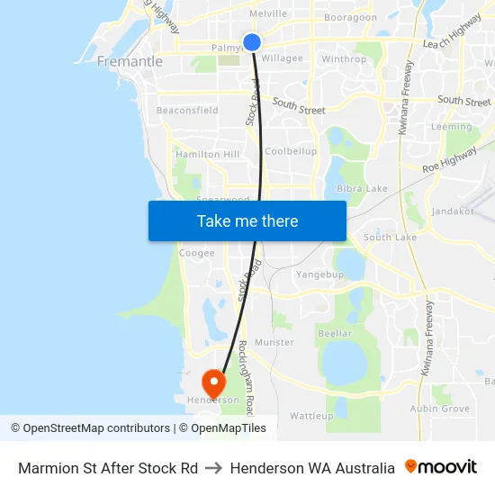 Marmion St After Stock Rd to Henderson WA Australia map