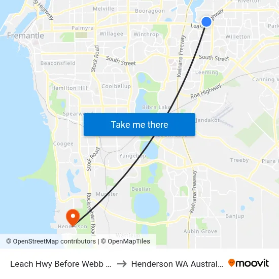Leach Hwy Before Webb St to Henderson WA Australia map
