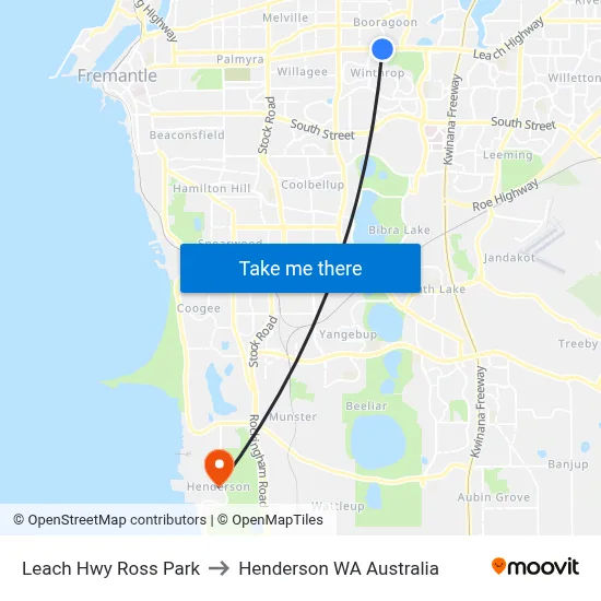 Leach Hwy Ross Park to Henderson WA Australia map