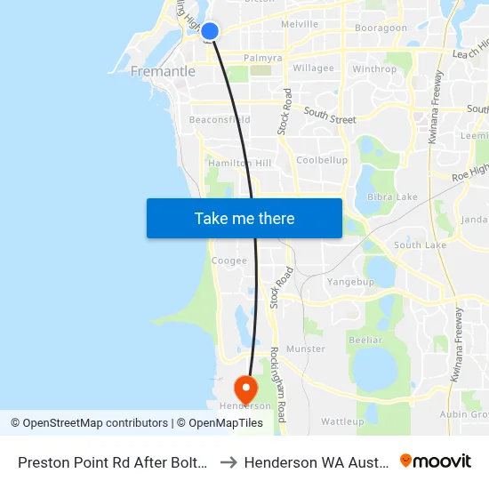 Preston Point Rd After Bolton St to Henderson WA Australia map