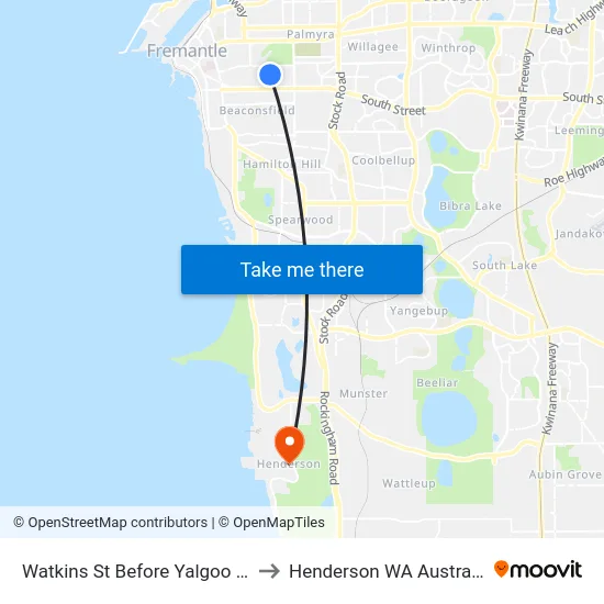 Watkins St Before Yalgoo Av to Henderson WA Australia map