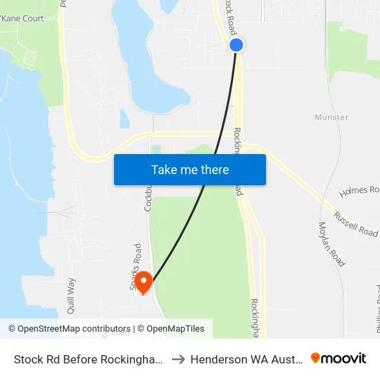 Stock Rd Before Rockingham Rd to Henderson WA Australia map