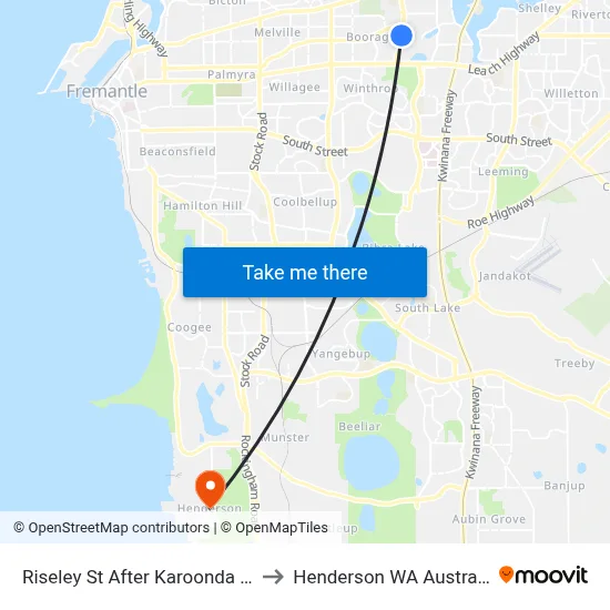 Riseley St After Karoonda Rd to Henderson WA Australia map