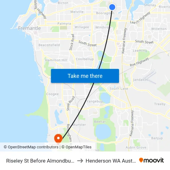 Riseley St Before Almondbury Rd to Henderson WA Australia map