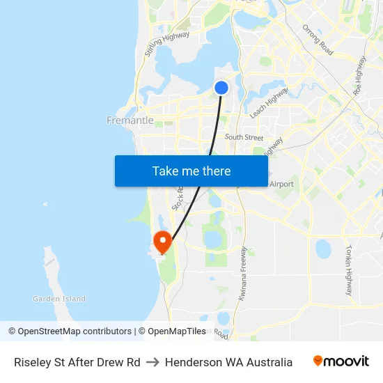 Riseley St After Drew Rd to Henderson WA Australia map