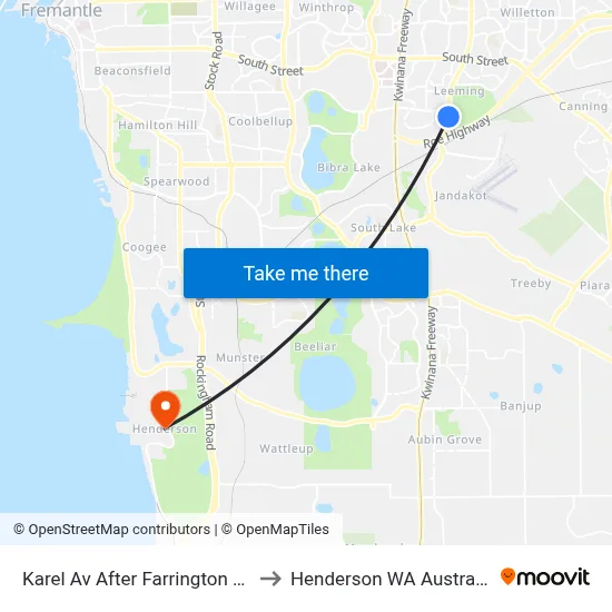 Karel Av After Farrington Rd to Henderson WA Australia map