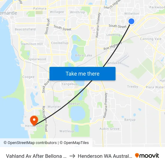 Vahland Av After Bellona Pl to Henderson WA Australia map