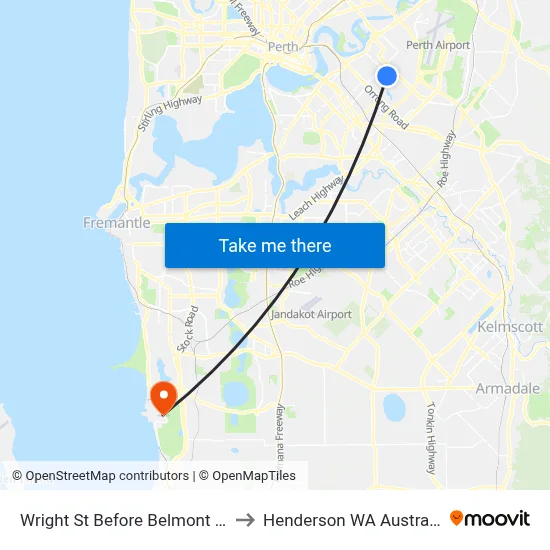 Wright St Before Belmont Av to Henderson WA Australia map
