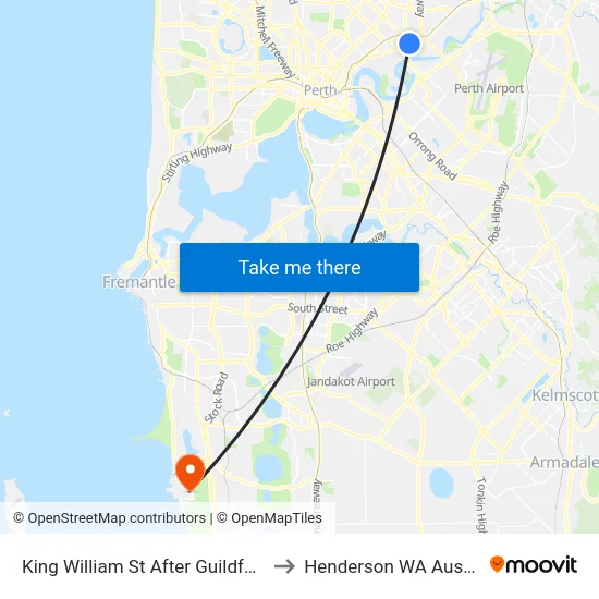 King William St After Guildford Rd to Henderson WA Australia map