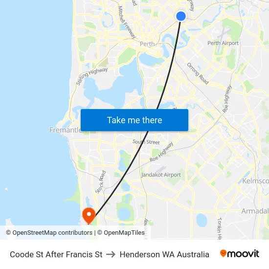 Coode St After Francis St to Henderson WA Australia map