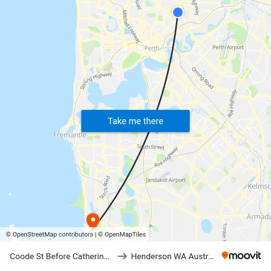 Coode St Before Catherine St to Henderson WA Australia map