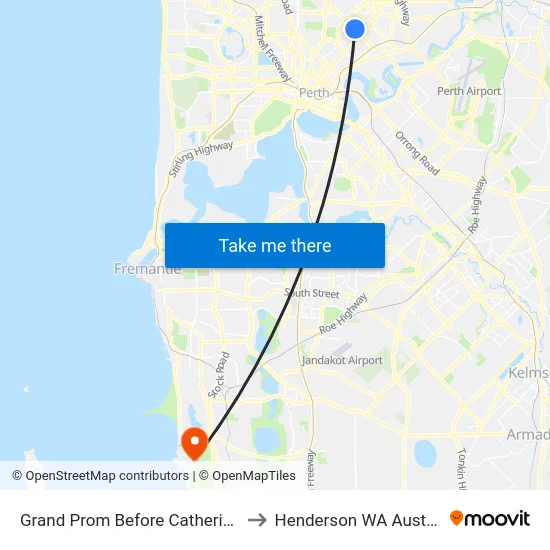Grand Prom Before Catherine St to Henderson WA Australia map