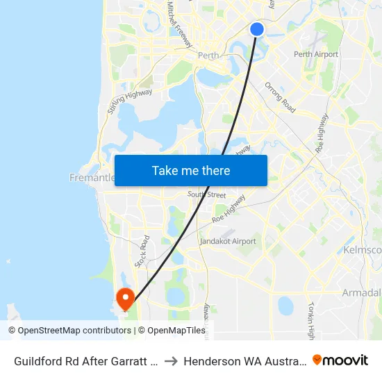 Guildford Rd After Garratt Rd to Henderson WA Australia map
