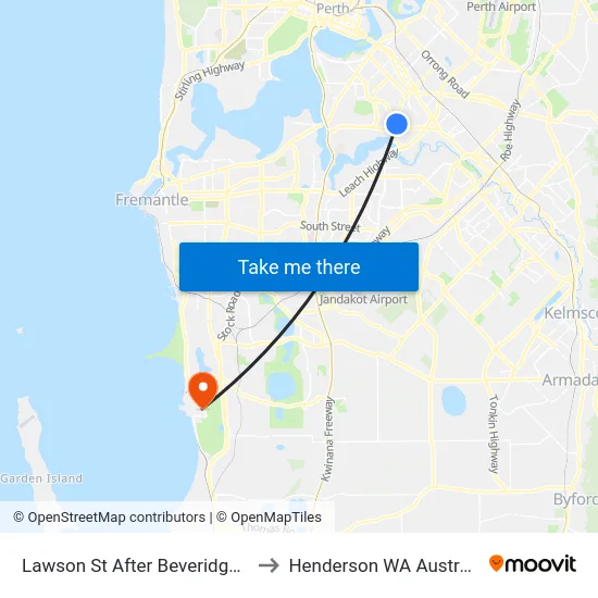 Lawson St After Beveridge St to Henderson WA Australia map