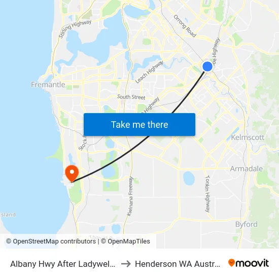 Albany Hwy After Ladywell St to Henderson WA Australia map