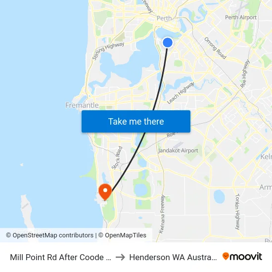 Mill Point Rd After Coode St to Henderson WA Australia map