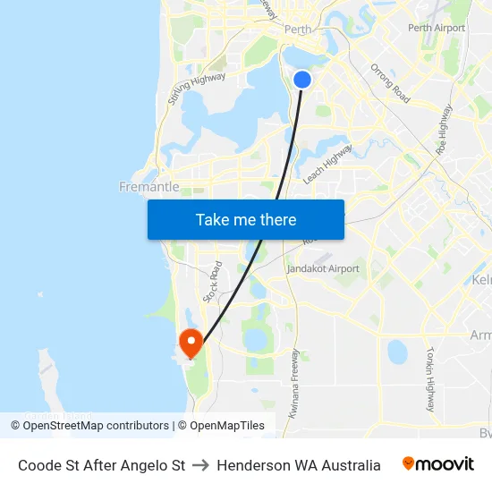 Coode St After Angelo St to Henderson WA Australia map