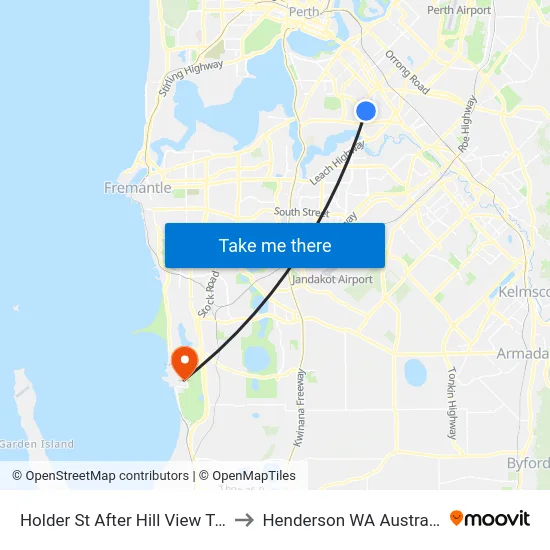 Holder St After Hill View Tce to Henderson WA Australia map