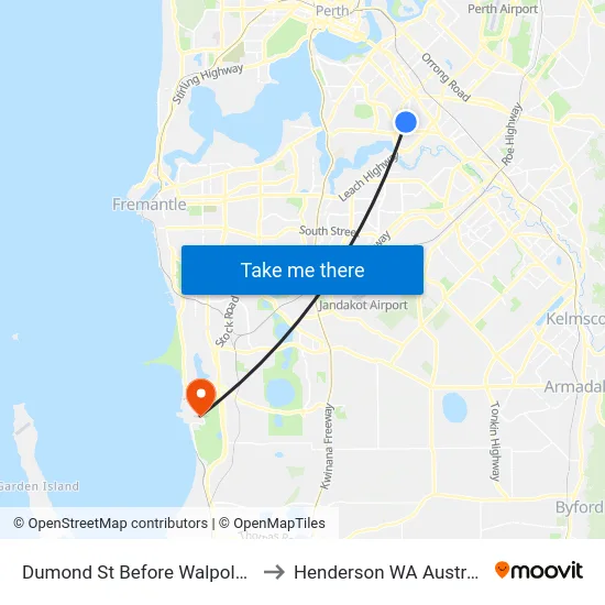 Dumond St Before Walpole St to Henderson WA Australia map