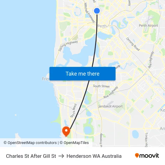 Charles St After Gill St to Henderson WA Australia map