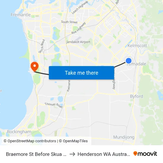 Braemore St Before Skua Gr to Henderson WA Australia map