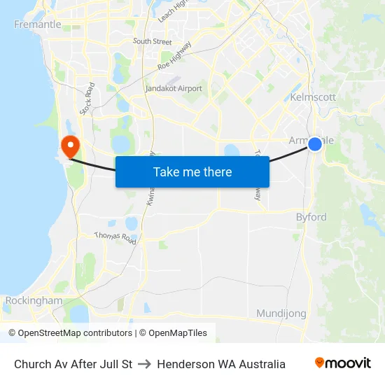 Church Av After Jull St to Henderson WA Australia map
