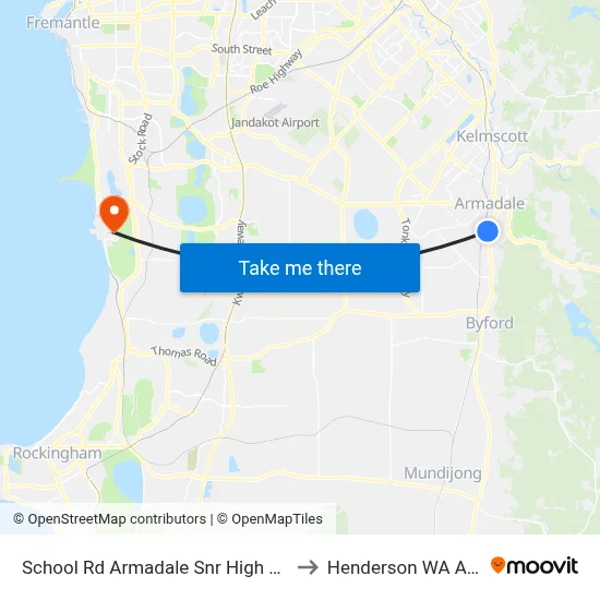 School Rd Armadale Snr High Sch Stand 2 to Henderson WA Australia map