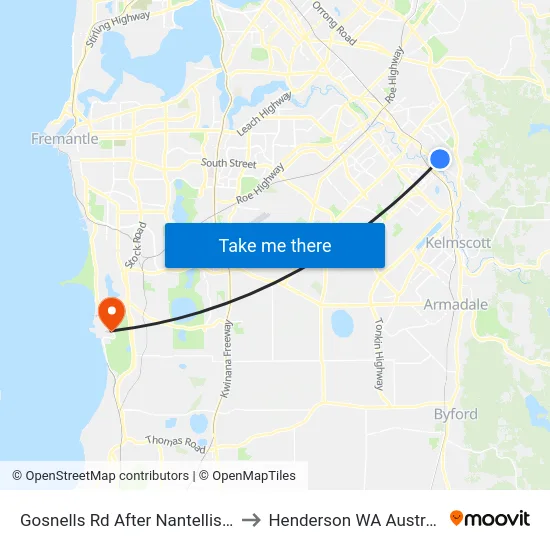 Gosnells Rd After Nantellis Rd to Henderson WA Australia map