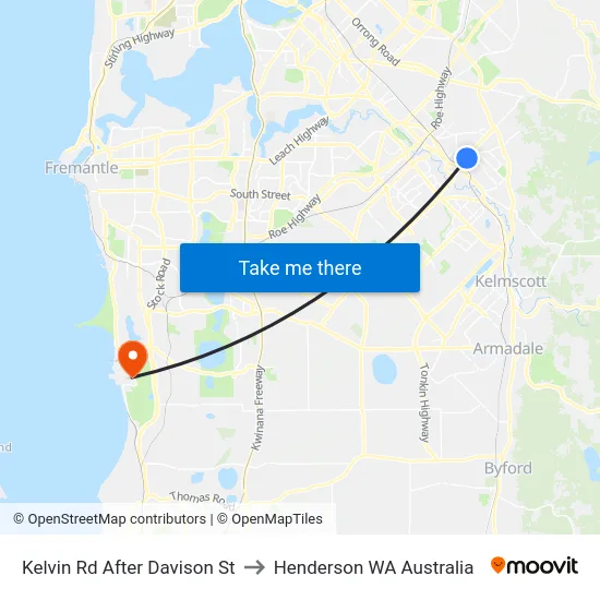 Kelvin Rd After Davison St to Henderson WA Australia map