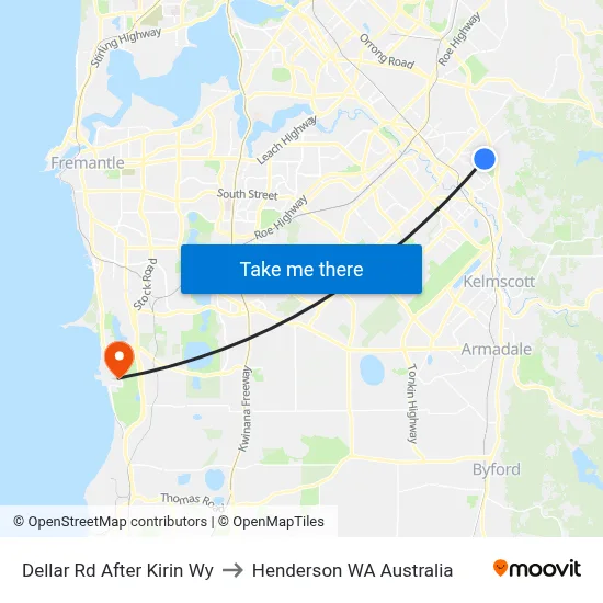 Dellar Rd After Kirin Wy to Henderson WA Australia map