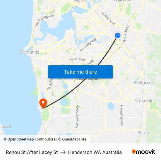 Renou St After Lacey St to Henderson WA Australia map
