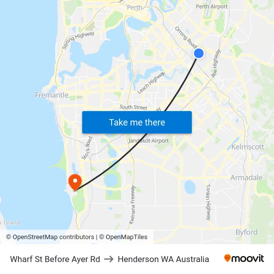 Wharf St Before Ayer Rd to Henderson WA Australia map